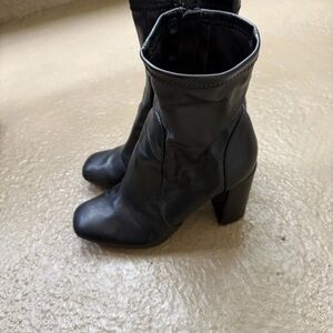 Classic Black Mid-Calf Block Heel Boots